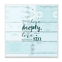 Stupell Home Décor Above All Love Each Other Wall Plaque Art by EtchLife, 12 x 0.5 x 12, Proudly Made in USA