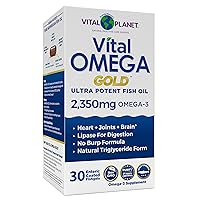 Vital Planet - Vital Omega Ultra Potent Wild Caught Omega 3 Fish Oil Supplement with 2350mg of High Potency Omega 3 Fatty Acid Supplements EPA and DHA to Support Brain and Heart Health 30 Softgels