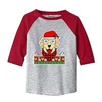 Golden Retriever Christmas Raglan Tee Gift for Dog Lover Toddler Girl Boy Baseball T-Shirt