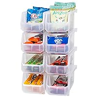 Plastic Containers for Organizing and Storage Bins for Closet, Kitchen, Office, Toys, or Pantry Organization, Medium, 8-Pack, Clear