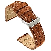 Benchmark Suede Watch Strap – Quick Release Watch Band – Leather Watch Bands for Men & Women – Choice of Color & Width – 18mm, 20mm or 22mm