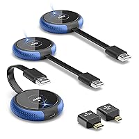 Wireless HDMI Transmitter and Receiver 4K Kits, 2 Transmitters and One Receiver, Casting 5G Stable Signal Video/Audio for PC, Laptop, Camera, Blu-ray, Netfix, PS5 to Monitor, Projector, HDTV 165FT/50M