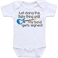 DoozyDesigns Just Doing The Baby Thing Until My Band Gets Signed - Funny Unisex Baby Bodysuit
