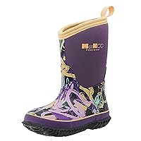 MCIKCC Kids Rubber Rain Boots, Waterproof Solid Classic Pull On Snow Wellies Boot for Children Toddler Boys Girls