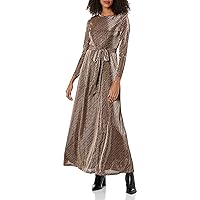 Anne Klein Women's Printed Mesh L/S Maxi Dress