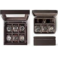 TAWBURY GIFT SET | Grove Wooden Watch Box and Fraser 3 Watch Travel Case with Storage