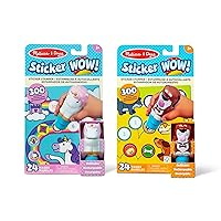 Melissa & Doug Sticker Wow!™ Dog and Unicorn Bundle: 2 24-Page Activity Pads, 2 Sticker Stampers, 600 Stickers, Arts and Crafts Fidget Toy Collectible Characters
