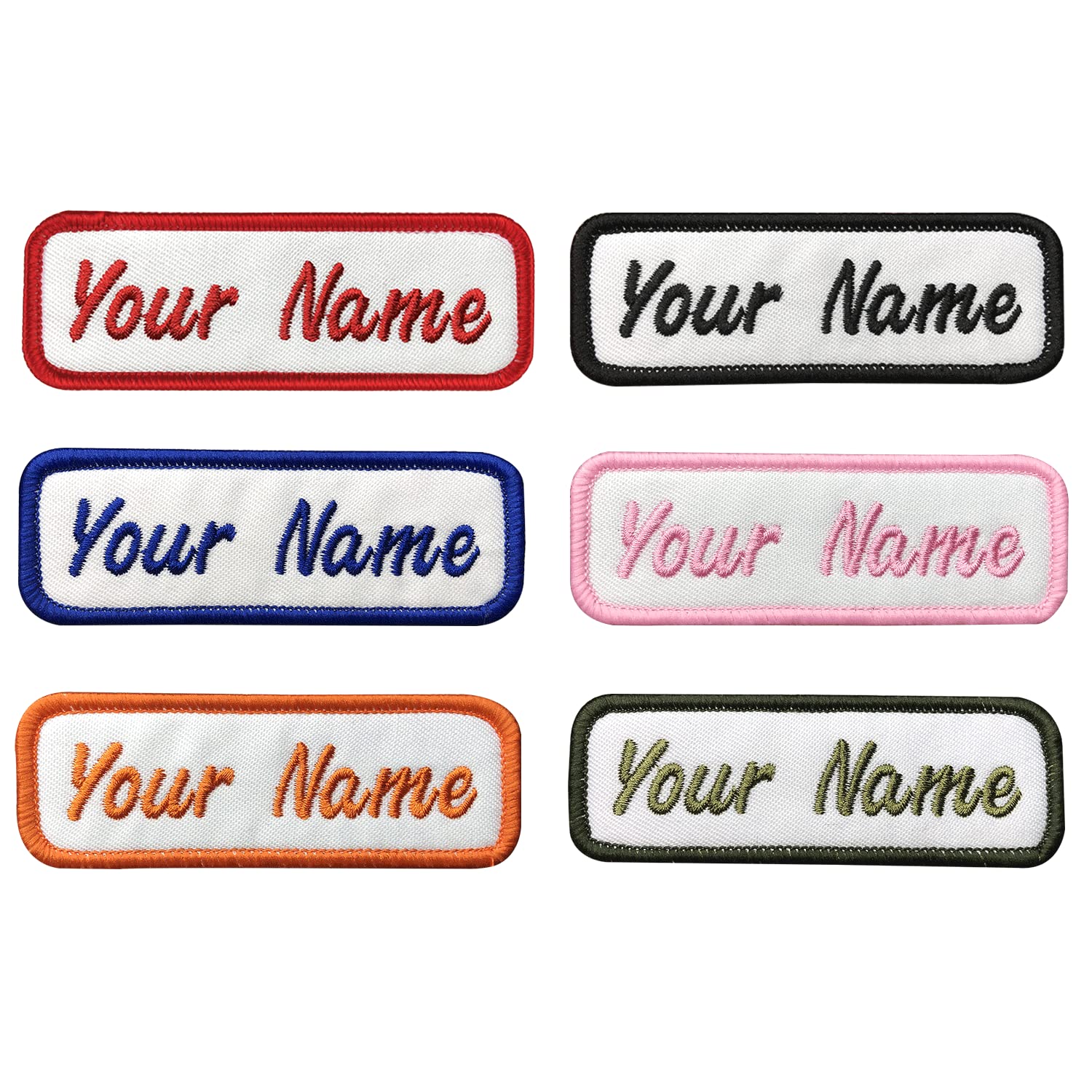 Custom Name Patch, 2pcs Personalized Embroidered Name tag, Sew on/Iron on  Patches Suit for Clothing Uniform Work Shirt Motorcycle Biker School Bag