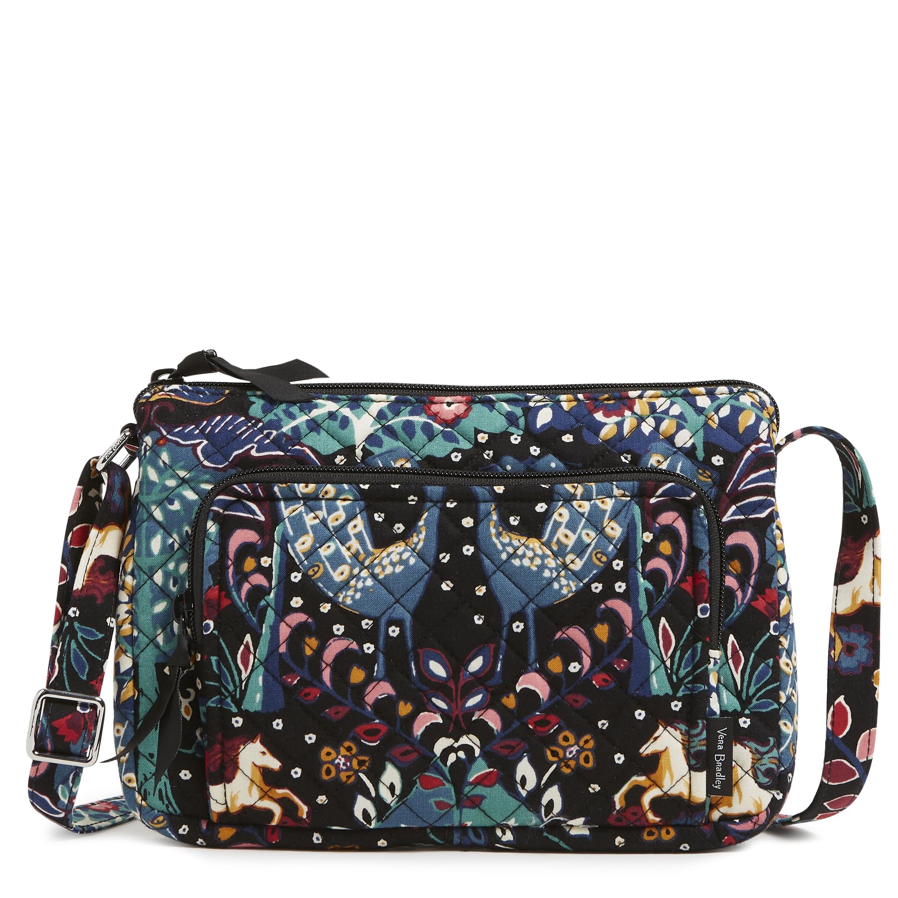 Vera Bradley Women's Cotton Little Hipster Crossbody Purse with RFID Protection