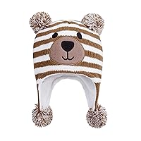 LANGZHEN Toddler Kids Infant Winter Hat,Earflap Knit Warm Cap Fleece Lined Beanie for Baby Boys Girls