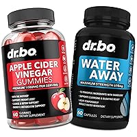 ACV Gummies & Water Away Pills - 1000MG Apple Cider Vinegar Gummies & Water Retention Diuretics for Digestion, Gut Health, Stomach Bloating & Leg Swelling