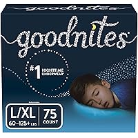 Goodnites Bedwetting Underwear for Boys, L/XL, 75 Ct, Stock Up Pack