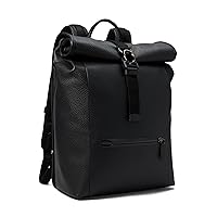 COACH Beck Roll Top Backpack in Pebble Leather, Black