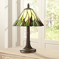 Robert Louis Tiffany Foglia Cottage Antique Tiffany Style Mini Accent Table Lamp 14 1/2