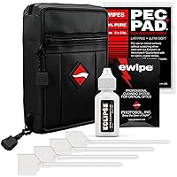 Photographic Solutions Digital Survival Kit - Type-3 (24mm) Sensor Swabs, PEC-PAD Photo Wipes, E-Wipe Packet, Eclipse Optic Cleaning Fluid - Camera Cleaning Kit with Travel Bag