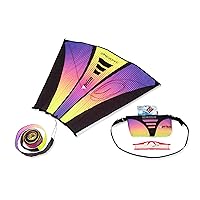 Prism Kite Technology Sinewave Plasma Mesmerizing Parafoil Kite Ready to Fly with 200 Foot Line and Removable 20 Foot Matching Tail