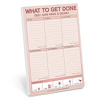Knock Knock What to Get Done (So I Can Have a Drink) Pad, To Do List Note Pad, 6 x 9-inches, Pastel Version