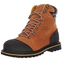 7 Inch Mens Work Boots, Reflective Trim on Heel, Crazy Horse Leather upper