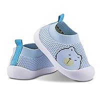 Pluatyep Baby Toddler First Walking Non-Skid Shoes Infant Boys Girls Soft Sole Fashion Breathable Knitted Mesh Socks Shoes Slip-on Slippers
