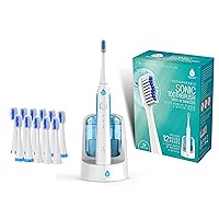 S750 Sonic Toothbrush (White) — Smart Series Electronic Power Rechargeable Battery Toothbrush — Electronic Toothbrush for Adults — 12 Bonus Brush Heads — Rechargeable Toothbrushes for Adults