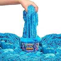 by Horizon Group USA, 1.5 Lbs of Stretchable, Expandable, Moldable Cloud Slime, Non Stick, Slimy Play Sand in A Reusable Bucket, Blue- A Sensory Activity , Light Blue