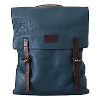 Dolce & Gabbana Blue Calfskin Leather Logo Plaque Men Backpack Men's Bag