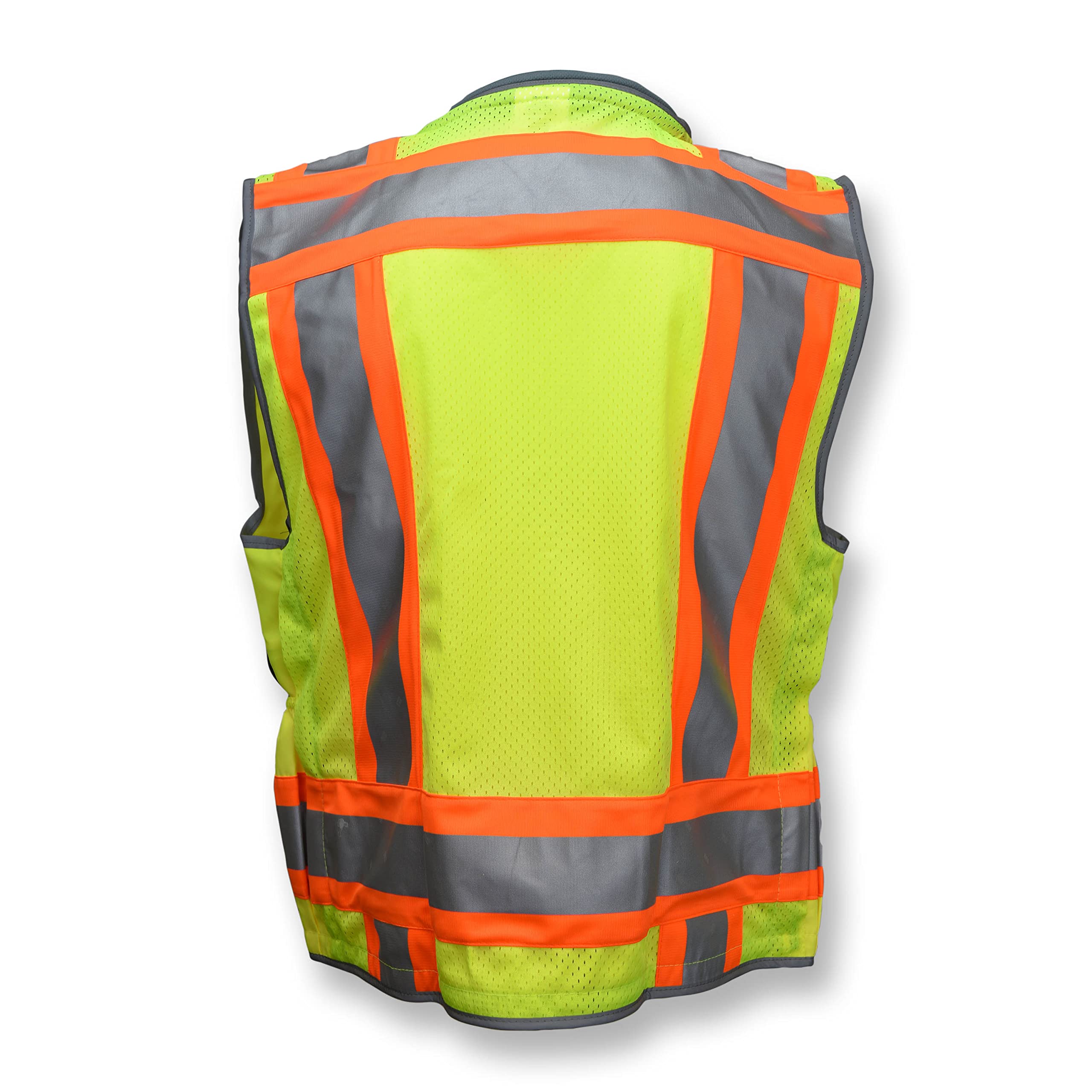 Radians SV55 Class 2 Heavy Woven Two Tone Engineer Vest with Padded Neck to Support Extra Weight in Cargo Pockets