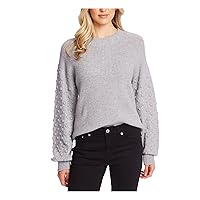 CeCe Womens Gray Textured Long Sleeve Crew Neck Sweater XL