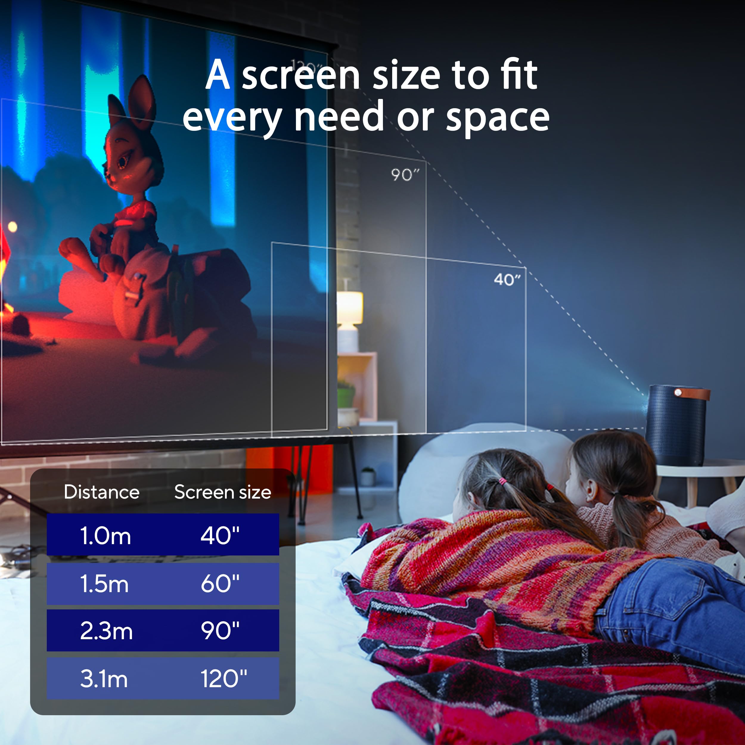 ASUS ZenBeam L2 Smart Portable LED Projector - 960 LED Lumens, 1080P, Chromecast, 10W Bluetooth Speaker, Built-in battery, 3.5 hour Video Playback, Wireless Projection, ASUS Light Wall, Android TV Box