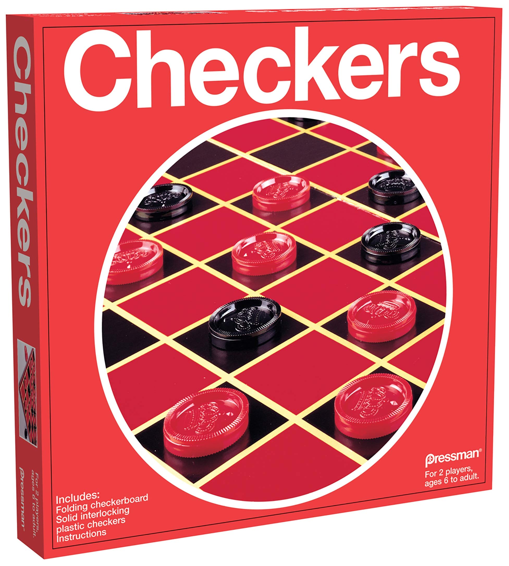 Pressman Checkers -- Classic Game With Folding Board and Interlocking Checkers ,5