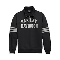 HARLEY-DAVIDSON Men's Staple 1/4 Zip Pullover, Black Beauty - 96014-23VM