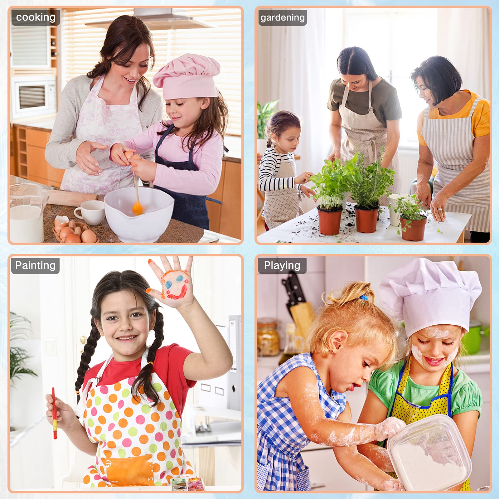 innewgogo Sport Car Kids Apron Chef Hat Set Child Aprons Girls Boys Kitchen Bib Apron set Paint Cook Gardening Birthday Party