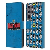 Head Case Designs Officially Licensed Batman DC Comics Distressed Logo Vintage Fashion Leather Book Wallet Case Cover Compatible with Samsung Galaxy S24 Ultra 5G