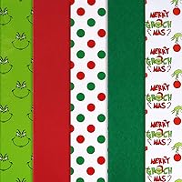 Whaline Christmas Tissue Paper Merry Christmas Wrapping Paper Red Green Gift Wrapping Tissue Paper Rustic Art Paper Crafts for Home DIY Gift Bags Xmas Winter New Year Decorations, 100 Sheet