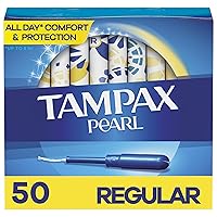 Pearl Tampons Regular Absorbency, With Leakguard Braid, Unscented, 50 Count