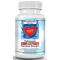 Purethentic Naturals Policosanol 20MG for Heart & Cholesterol Health Support, Polycosanol from Pure Sugar Cane with No Unnecessary Fillers, 100 Vcaps