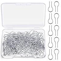 XunYee 200 Pcs High Temperature Nichrome Wire Jump Rings with 1 Plastic Storage Box 0.3 x 0.7 inch R Hanging Burning Needle Nichrome Hooks for DIY Pendant, Ceramic Ornaments, Fusing in Glass