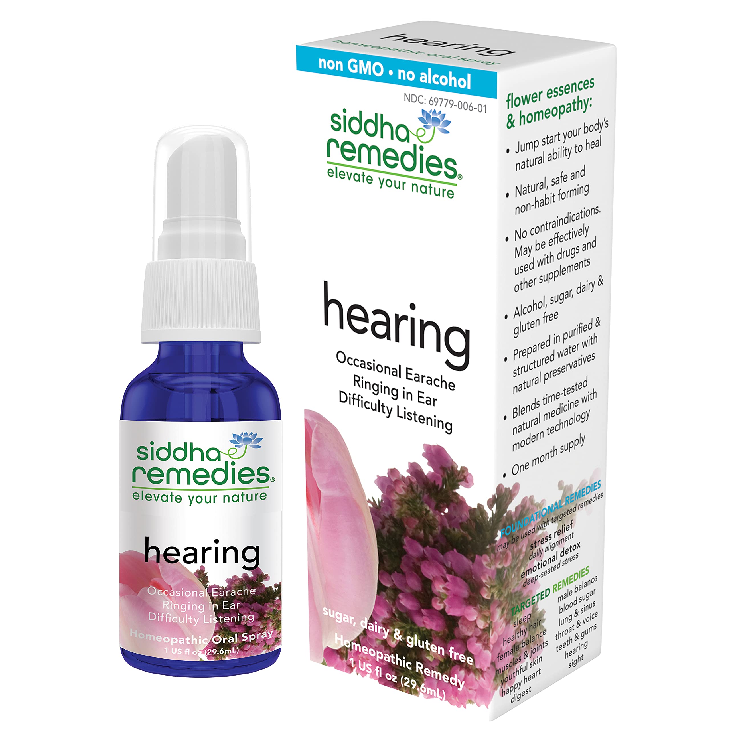 Siddha Remedies Hearing | Ear Ache Medicine for Adult Ear Pain | Homeopathic Medicine for Earache, Ear Ringing, Difficulty Listening & Buzzing in Ear | Non GMO, Alcohol, Gluten, and Sugar Free