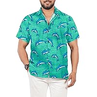 LA LEELA Men's Hawaiian Shirts Short Sleeve Button Down Shirt Mens Tropical Shirts Casual Summer Party Shirts for Men