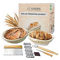 Premium Bread Banneton Proofing Basket Set 2 Sizes, 4 set cloth Sourdough Baskets Tools & Liners for Artisan Bread Making, Baking Supplies Kit