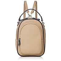 Lux tby1911n-00s Genuine Cowhide Oval Backpack, Hand, Shoulder Bag, 3-Way, Gray Beige