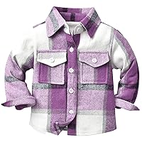 Boy's Plaid Shirts, Kids Button Down Shirts Spring Autumn Long Sleeve Casual Shirt Little Kids Cardigan 90-140