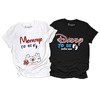 TEEAMORE Mommy Daddy to be Shirts Baby Reveal Tees Gift Matching New Mom and Dad Outfits
