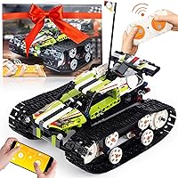 KRENZO RC Tank for Adults - APP Control RC STEM 400+ PCS Building Block - RC Tank Toy Kit for 14+ Age - Perfect Educational Toys Gift for Boys - Remote Control Tank for Kids and Teens