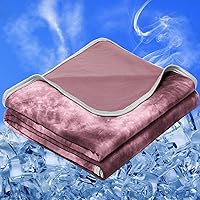 inhand Cooling Blanket Queen Size, Summer Blankets for Hot Sleepers & Night Sweat, Thin Blanket Cold Cool Lightweight Cooling Blanket for Couch Bed, Light Blanket for All Season Use, Purple