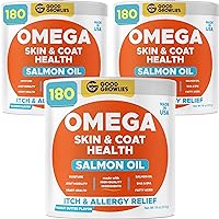 Omega 3 Alaskan Fish Oil Treats for Dogs 540 Ct - Dry&Itchy Skin Relief + Allergy Support - EPA&DHA Fatty Acids - Natural Salmon Oil Chews, Hip&Joint Support - Peanut Butter - Salmon Flavor