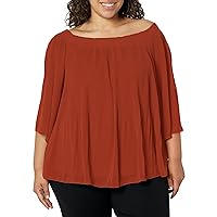 City Chic Women's Apparel Women's City Chic Plus Size Top Pleated Off Shld