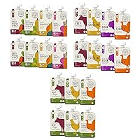 Serenity Kids 6+ Months Super Variety Pack Baby Food Pouches Bundle | Meats, Veggies, and Meats + Herbs Variety Packs (22 Count)