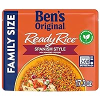 READY RICE Spanish Style Flavored Rice, Family Size, Easy Dinner Side, 17.3 OZ Pouch (Pack of 6)
