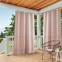 Cabana Solid Indoor/Outdoor Light Filtering Grommet Top Curtain Panel, 54